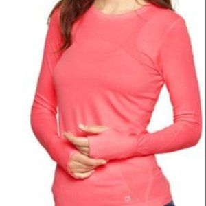 Gap Fit S Neon Pink Athletic Top Thumbholes